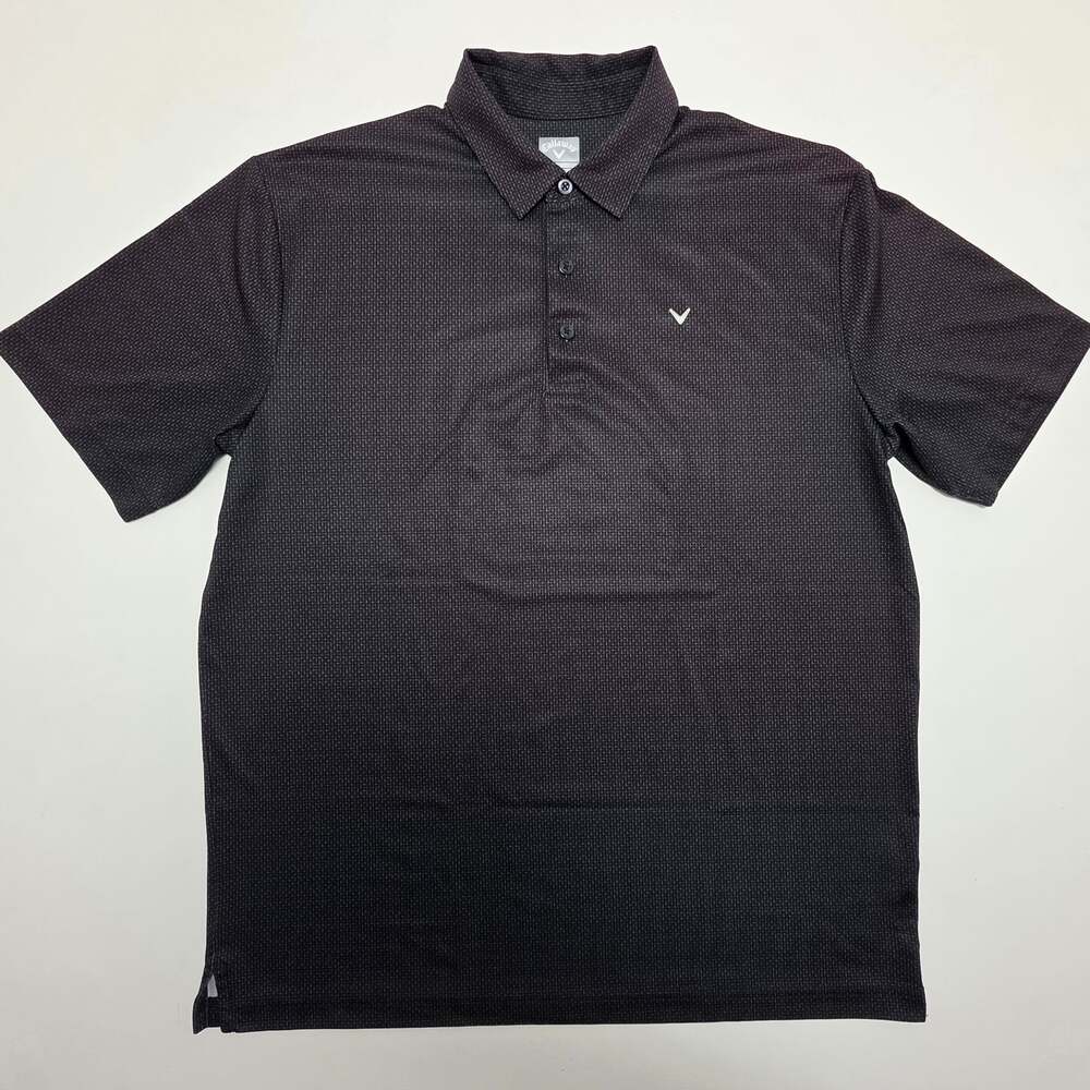 Callaway Men's Black Textured Opti-Dri Short Sleeve Golf Polo Shirt